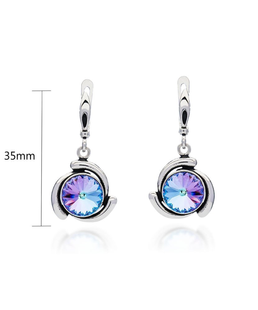 Серьги из серебра с кристаллом Серьги из серебра с кристаллом