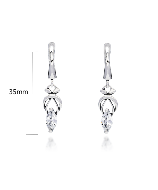 Sterling silver earrings with zirconium
