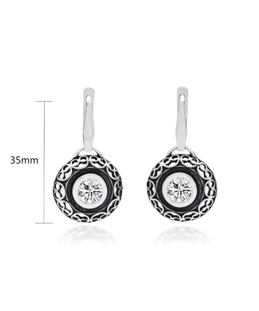 Серьги из серебра с цирконом