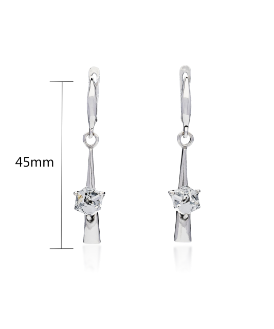 Sterling silver earrings with crystal