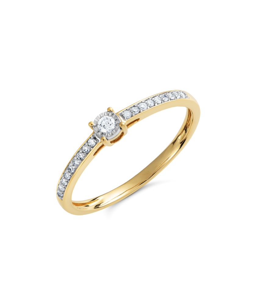 Yellow Gold ring with diamonds