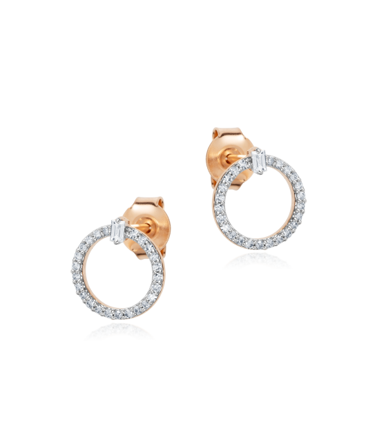 Gold earrings with diamonds