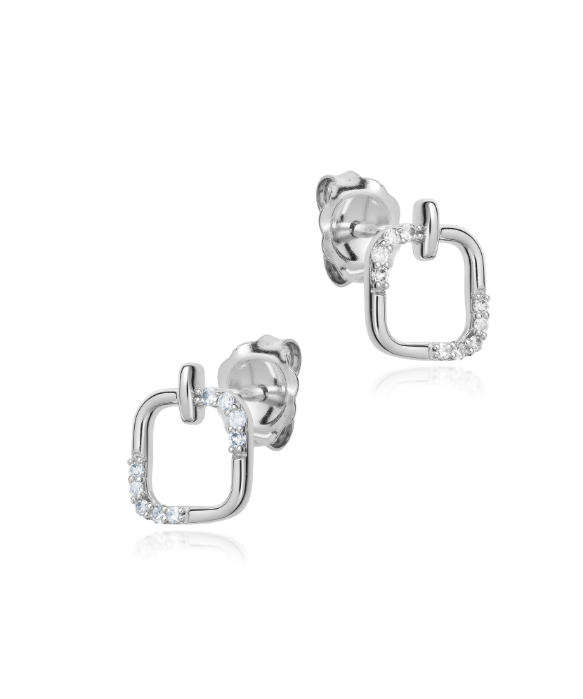 White gold earrings with diamonds