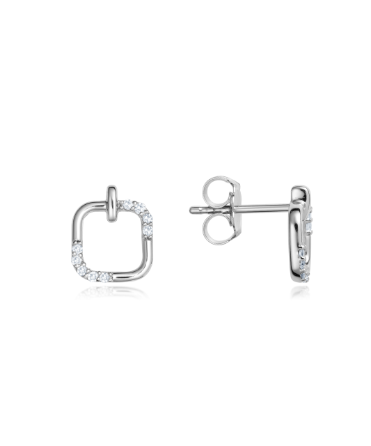 White gold earrings with diamonds