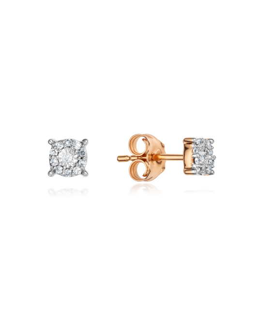 Gold earrings with diamonds