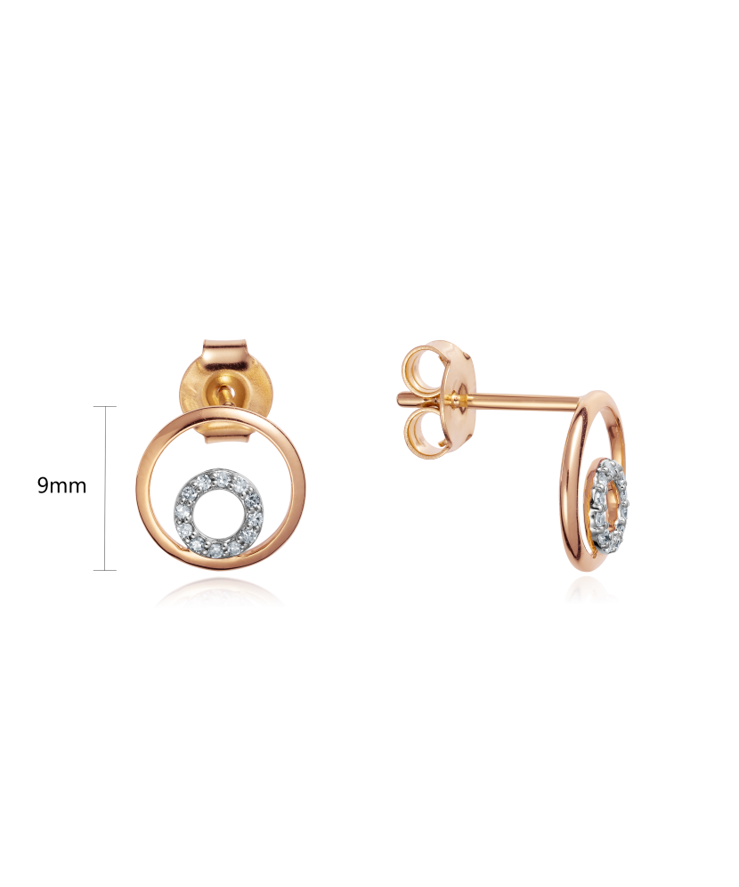 Gold earrings with diamonds