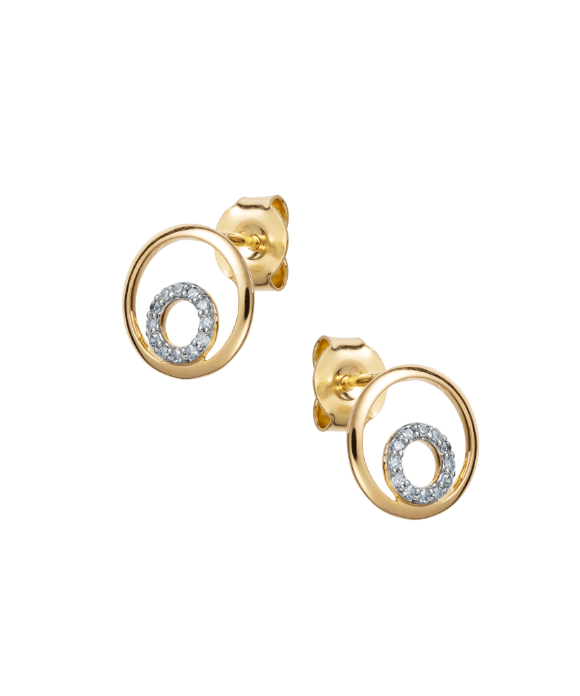 Yellow Gold earrings with diamonds