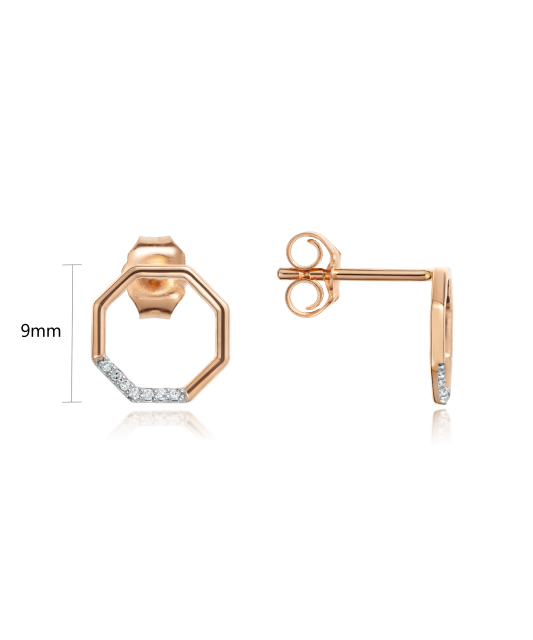 Gold earrings with diamonds