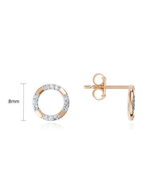 Gold earrings with diamonds