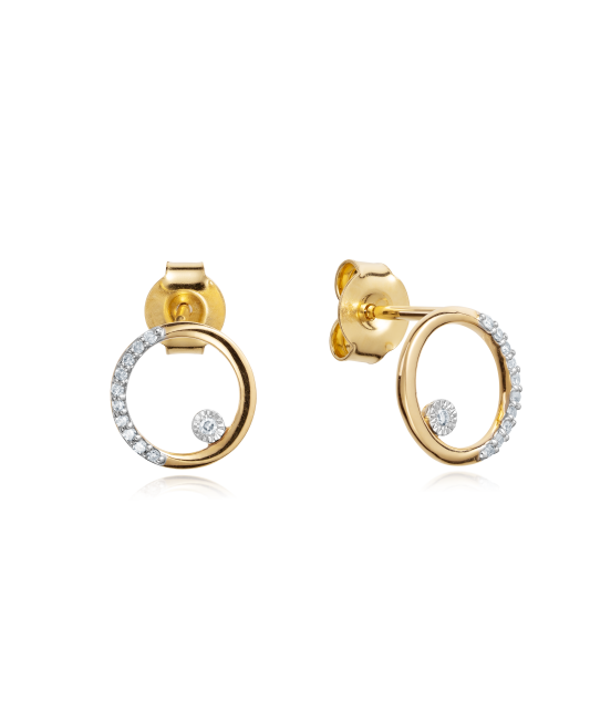 Yellow Gold earrings with diamonds