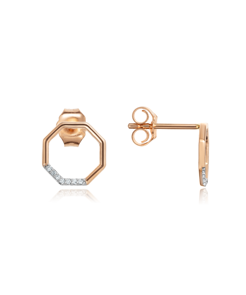 Gold earrings with diamonds