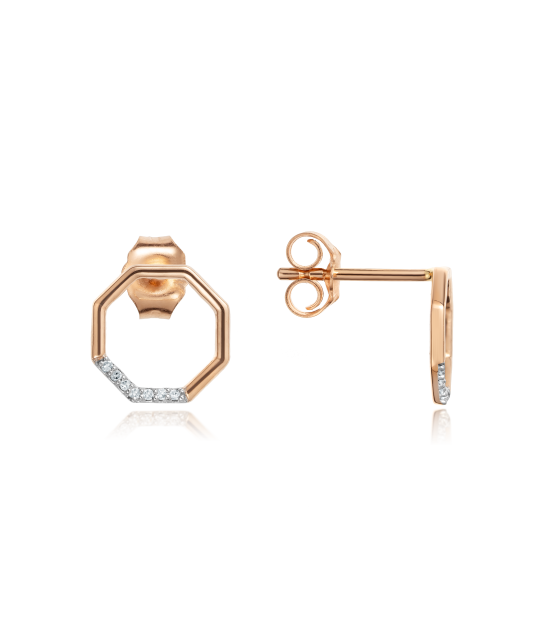 Gold earrings with diamonds