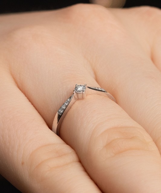 White gold ring with diamonds