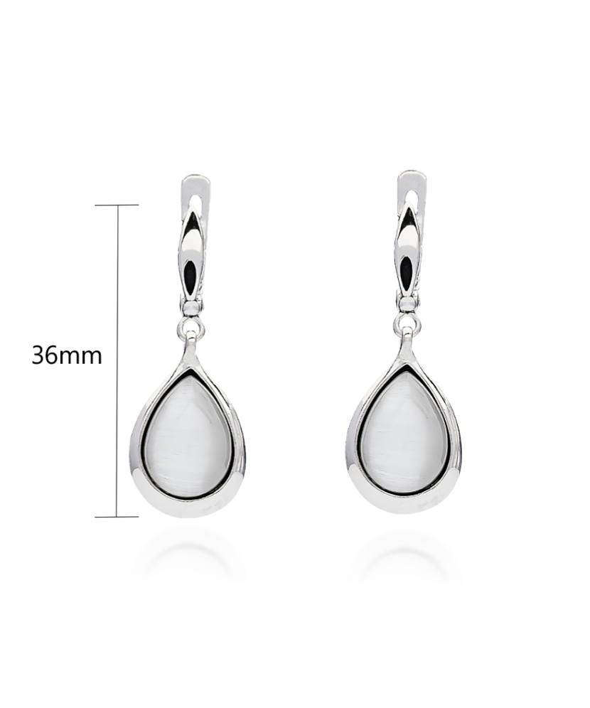 Sterling silver earrings with cats eye stone