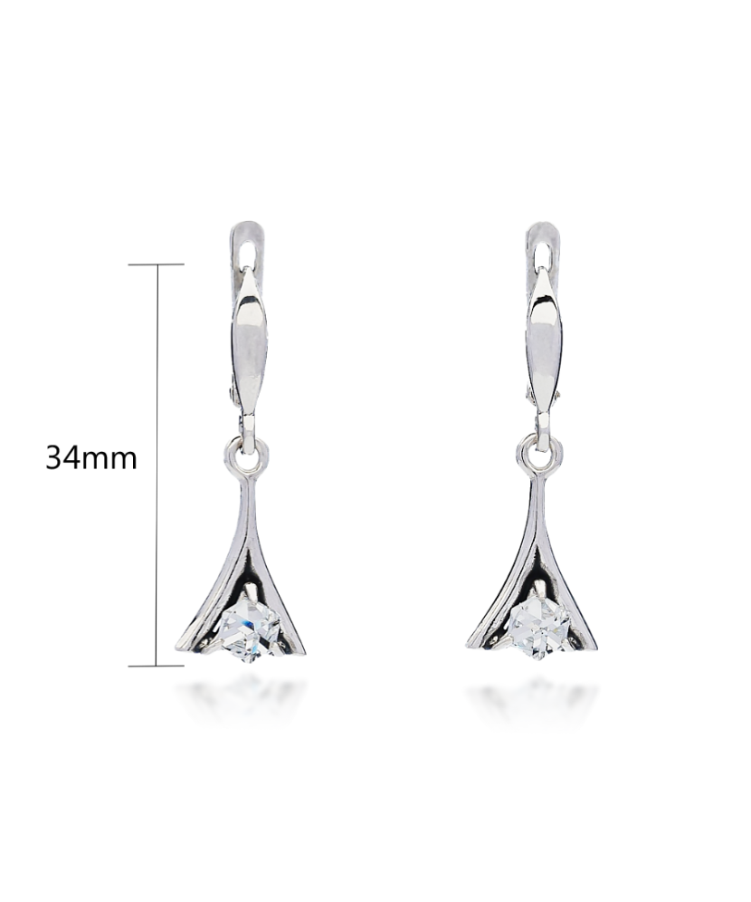 Серьги из серебра с кристаллом Серьги из серебра с кристаллом