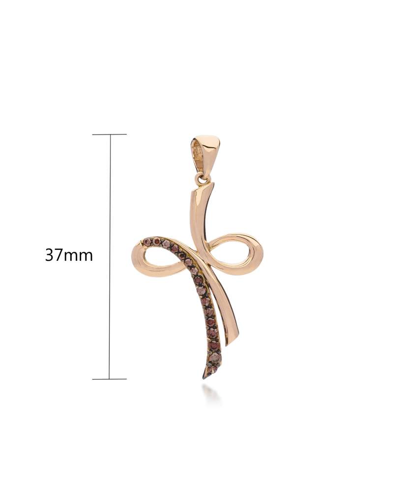 Золотая подвеска с дымчатыми топазами Золотая подвеска с дымчатыми топазами