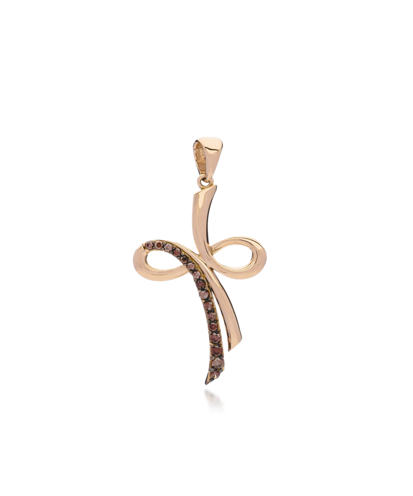 Gold pendant with smoky topazes