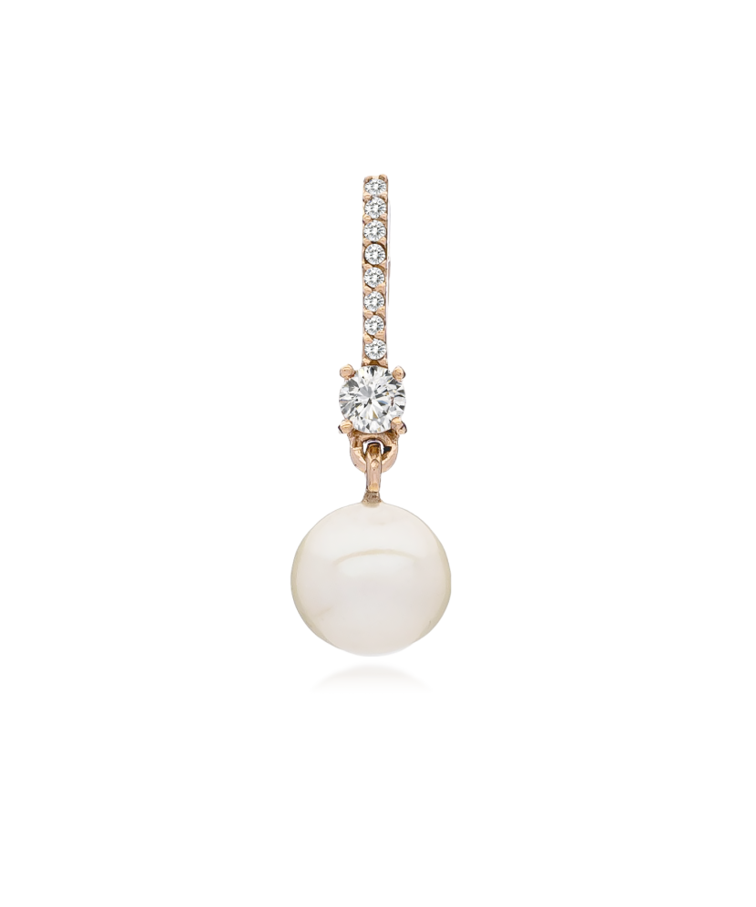 Gold Pearl Pendant and zircons