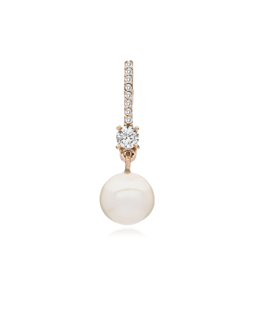 Gold Pearl Pendant and zircons
