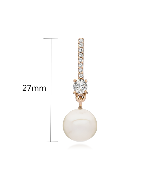 Gold Pearl Pendant and zircons