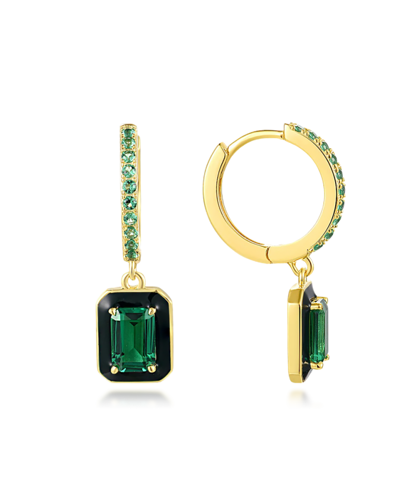 Gilded sterling silver earrings with spinels Gilded sterling silver earrings with spinels