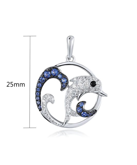 Sterling Silver pendant with spinels and zircons