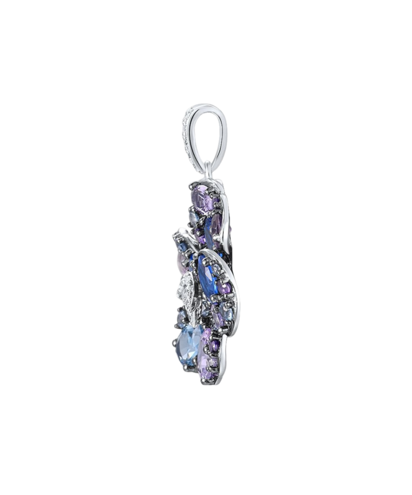 Sterling Silver pendant with spinels and zircons