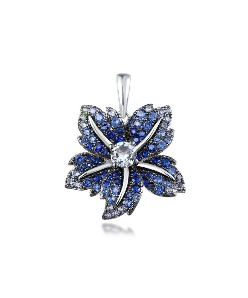 Sterling Silver pendant with spinels and zircons