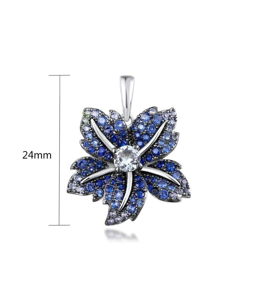 Подвеска из серебра со шпинелями и фианитами Подвеска из серебра со шпинелями и фианитами