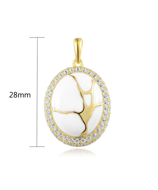 Gilded Sterling Silver pendant with zircons and enamel