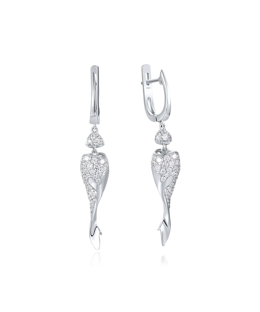 Sterling silver earrings with zircons Sterling silver earrings with zircons
