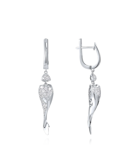 Sterling silver earrings with zircons