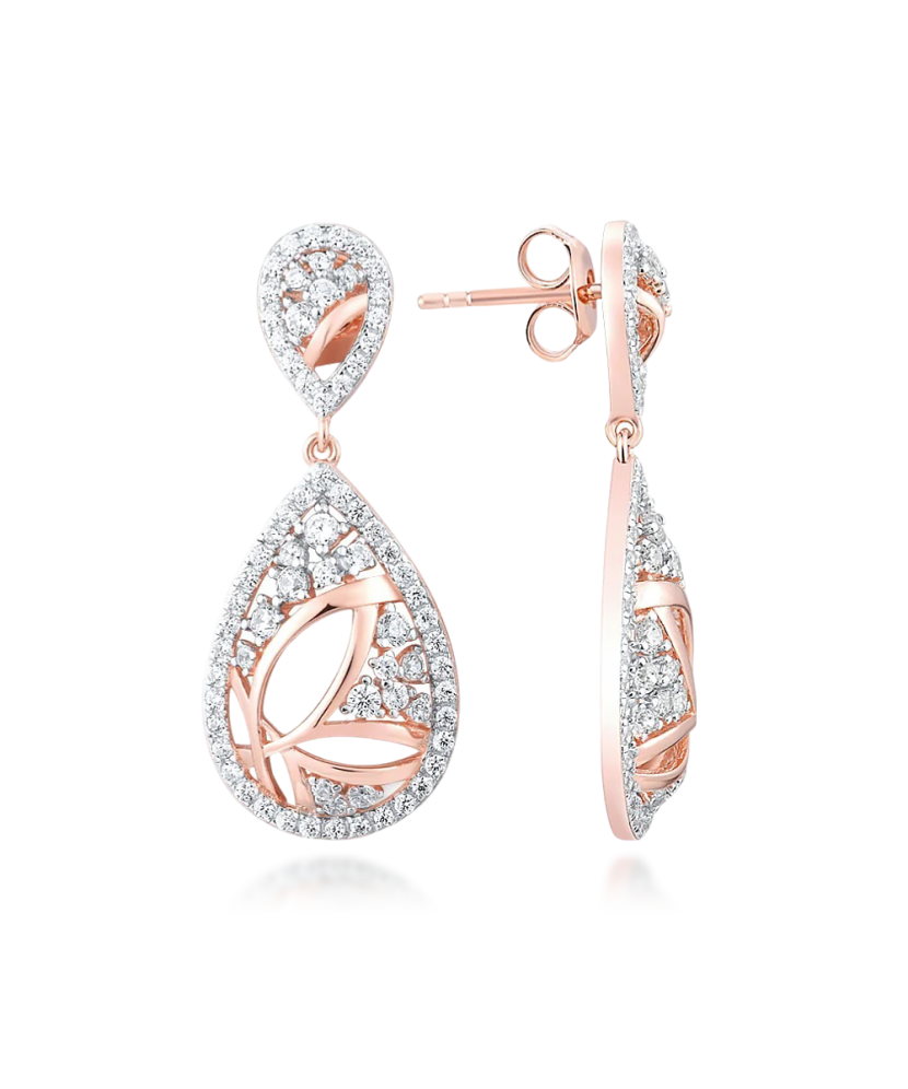 Gilded sterling silver earrings with zircons Gilded sterling silver earrings with zircons