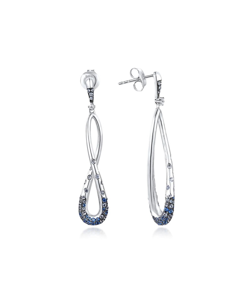 Sterling Silver earrings with zircons and spinels Sterling Silver earrings with zircons and spinels