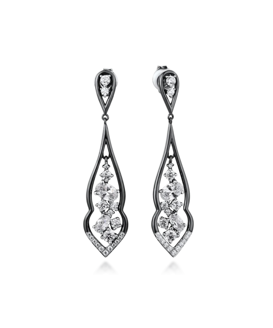 Sterling silver earrings with zircons