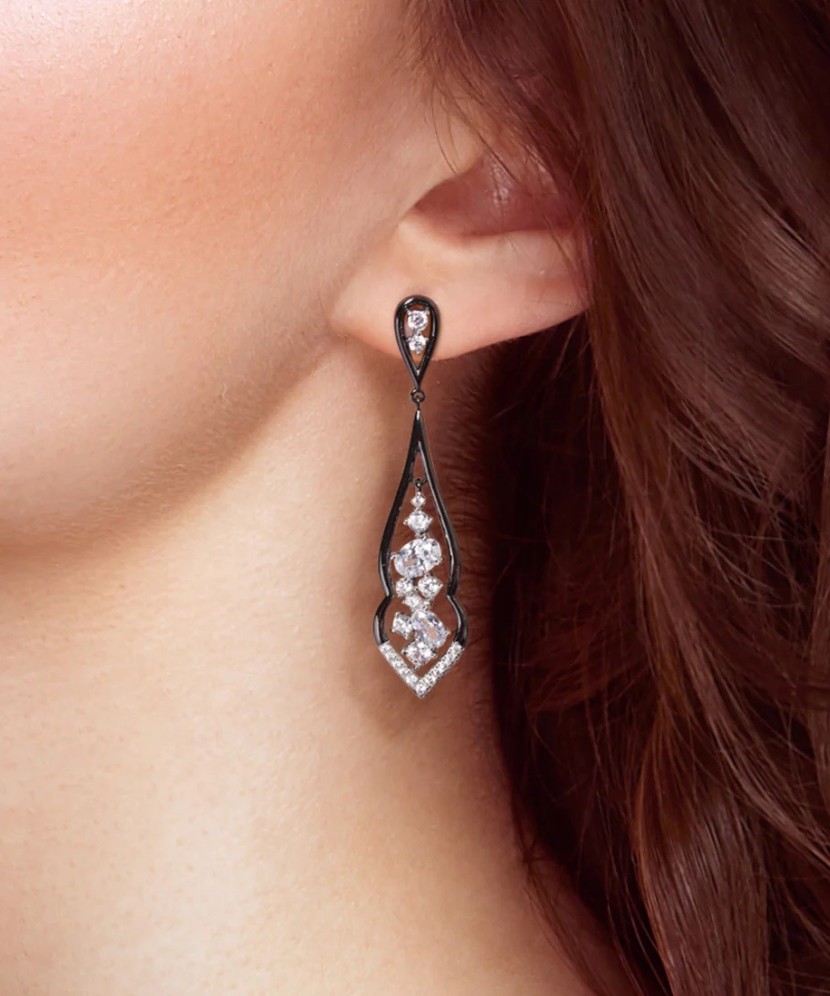 Sterling silver earrings with zircons Sterling silver earrings with zircons