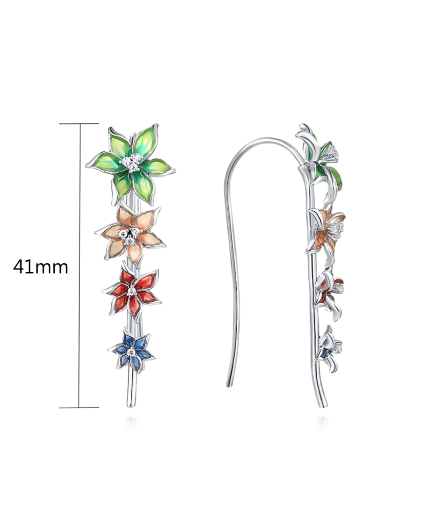 Sterling silver earrings with enamel