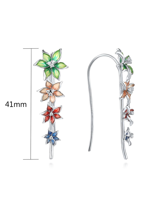 Sterling silver earrings with enamel