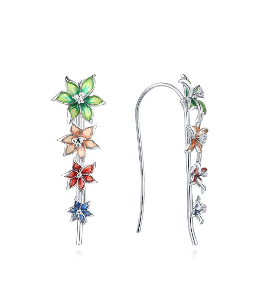 Серьги из серебра с эмалью Серьги из серебра с эмалью