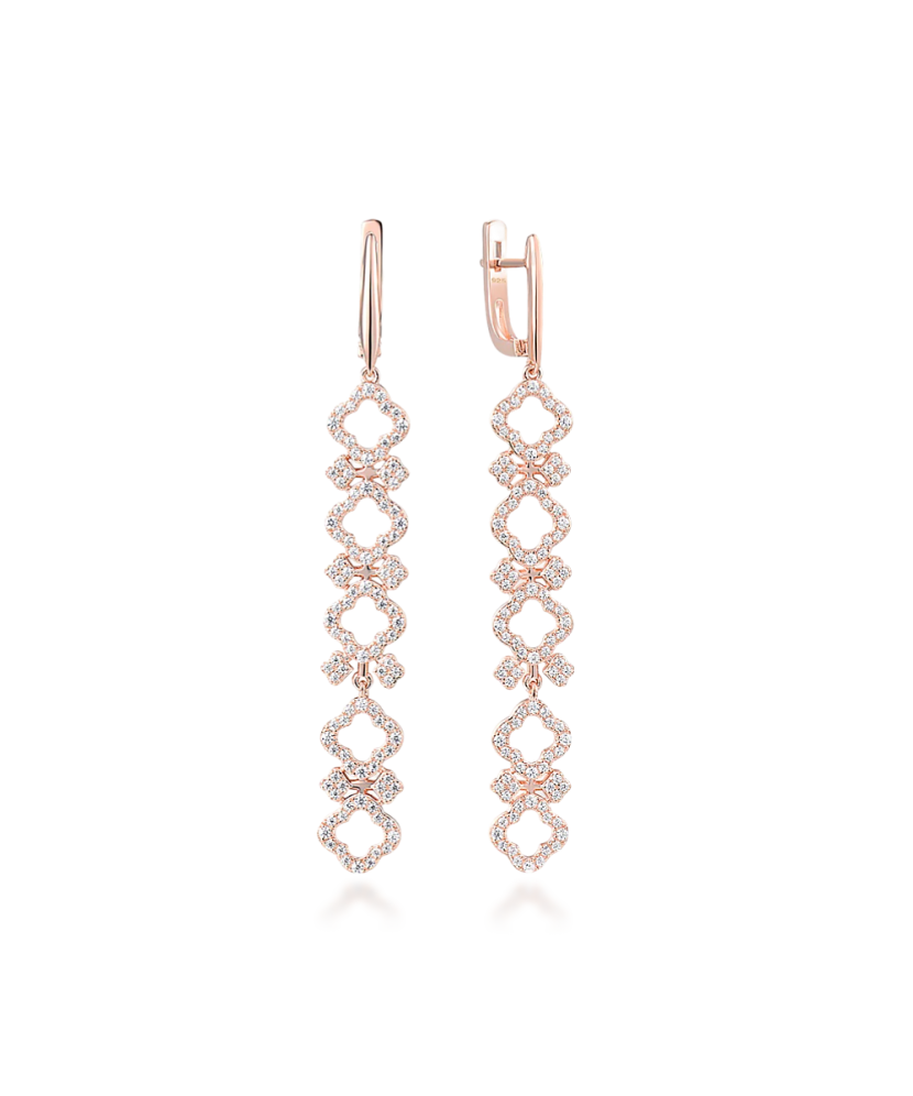 Gilded sterling silver earrings with zircons