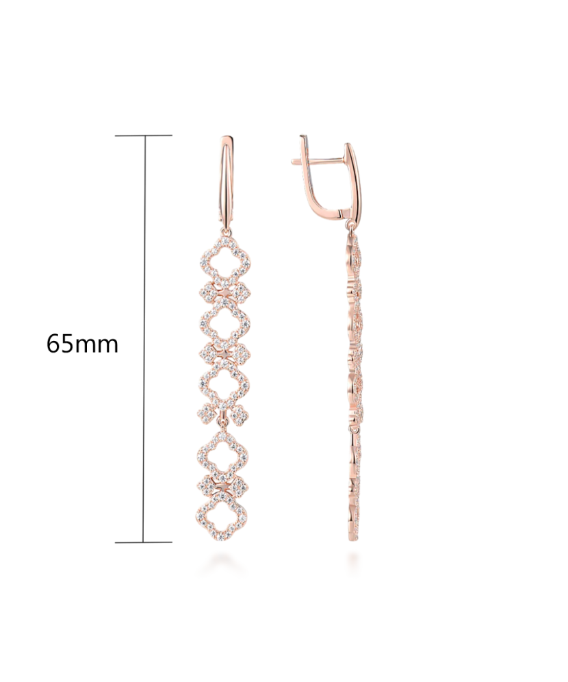 Gilded sterling silver earrings with zircons