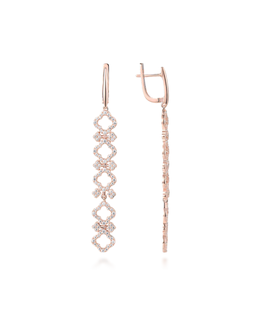 Gilded sterling silver earrings with zircons