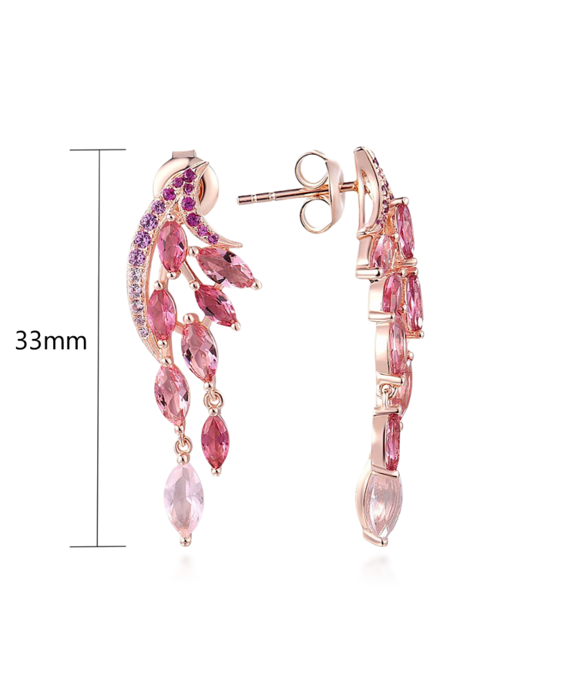 Gilded Sterling Silver earrings with nano sapphire and zircons