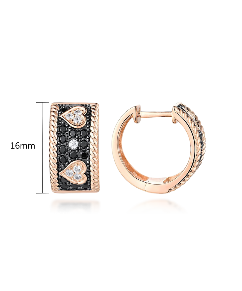 Gilded sterling silver earrings with zircons and spinels