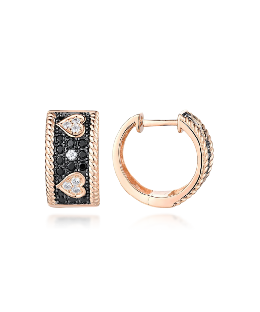 Gilded sterling silver earrings with zircons and spinels
