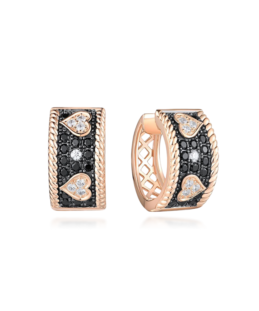 Серебряные позолоченные серьги со шпинелями и цирконами