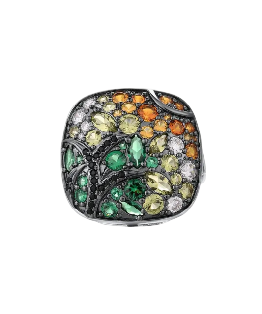 Sterling silver ring with zircons