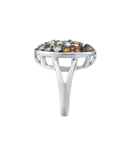 Sterling silver ring with zircons