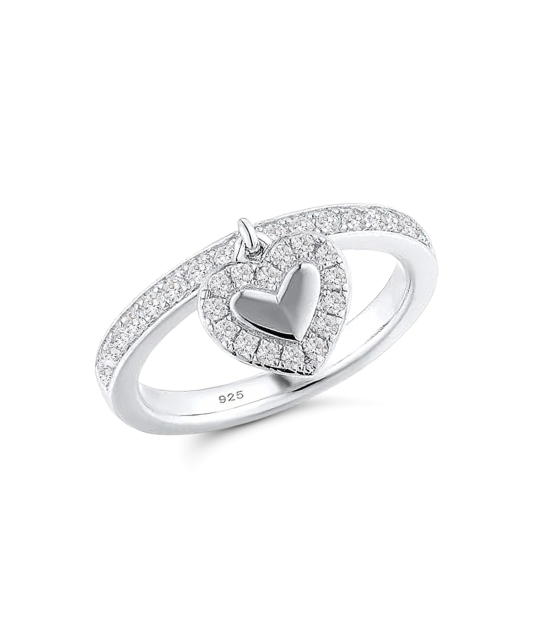 Sterling silver ring with zircons
