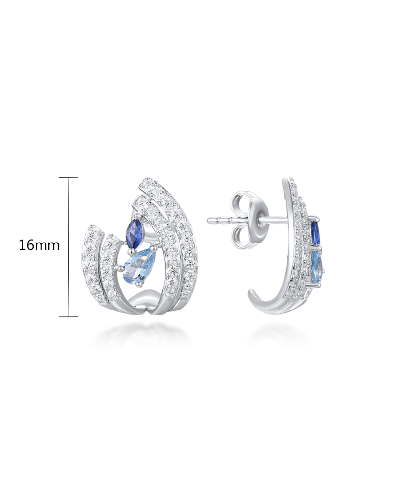Sterling Silver earrings with zircons and spinels